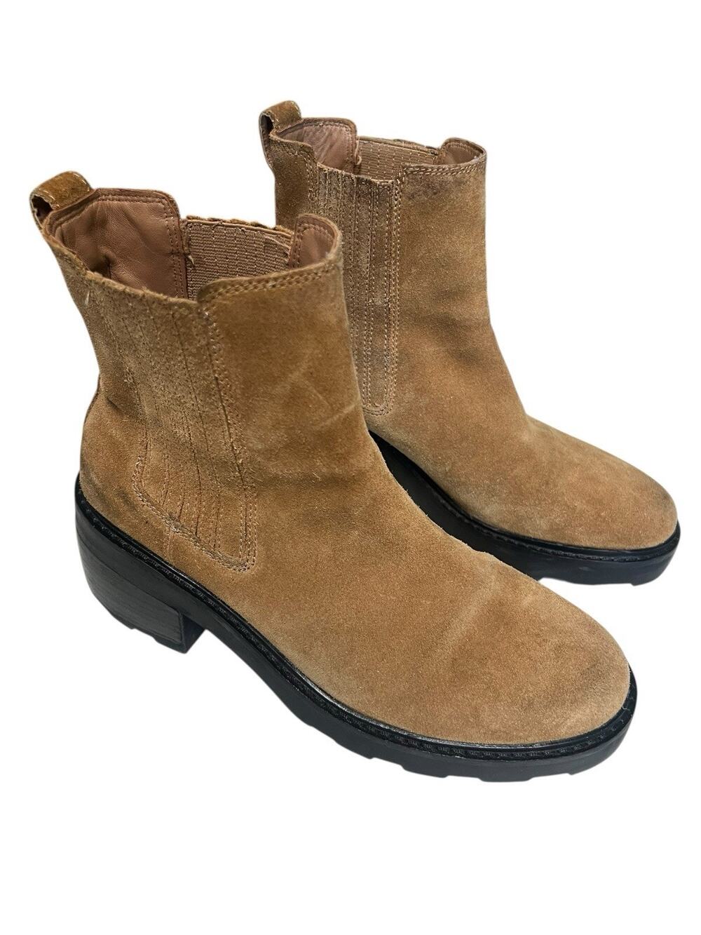 Madewell The Gwenda Platform Lug Ankle Boots In Toffee Suede Size 11 Women’s